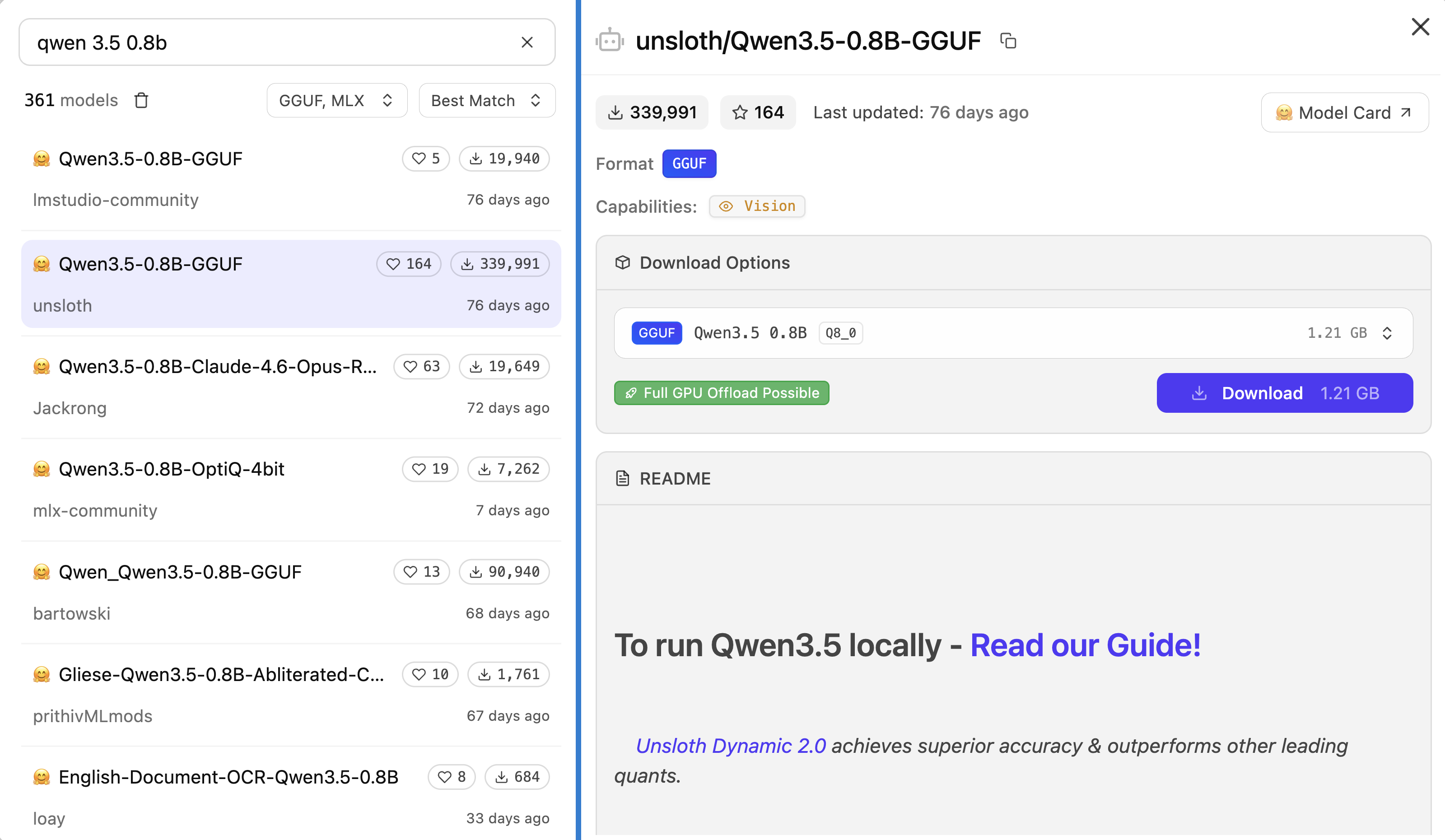 LM Studio on Windows downloading Qwen3.5 0.8B